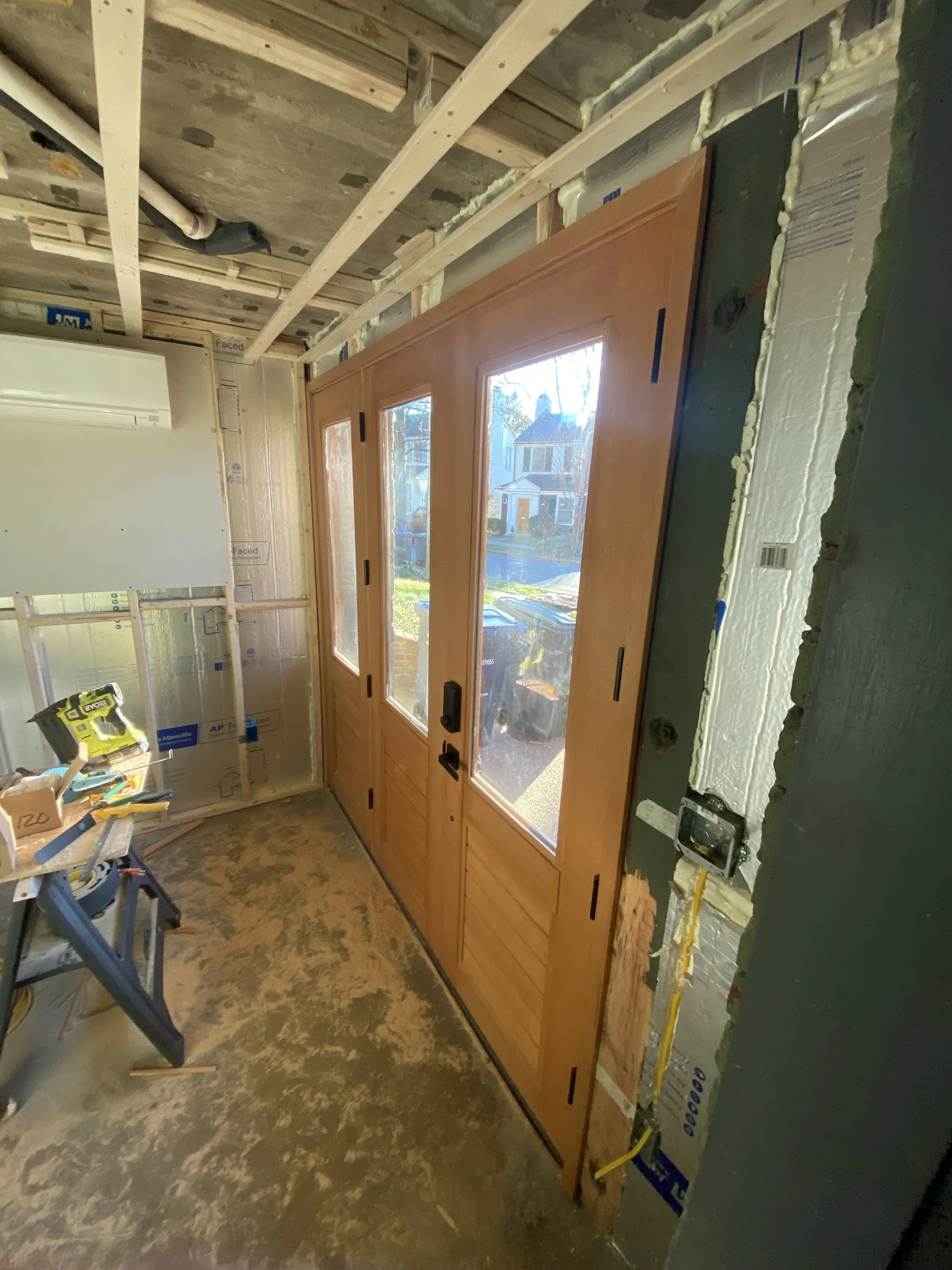 Triple entry doors