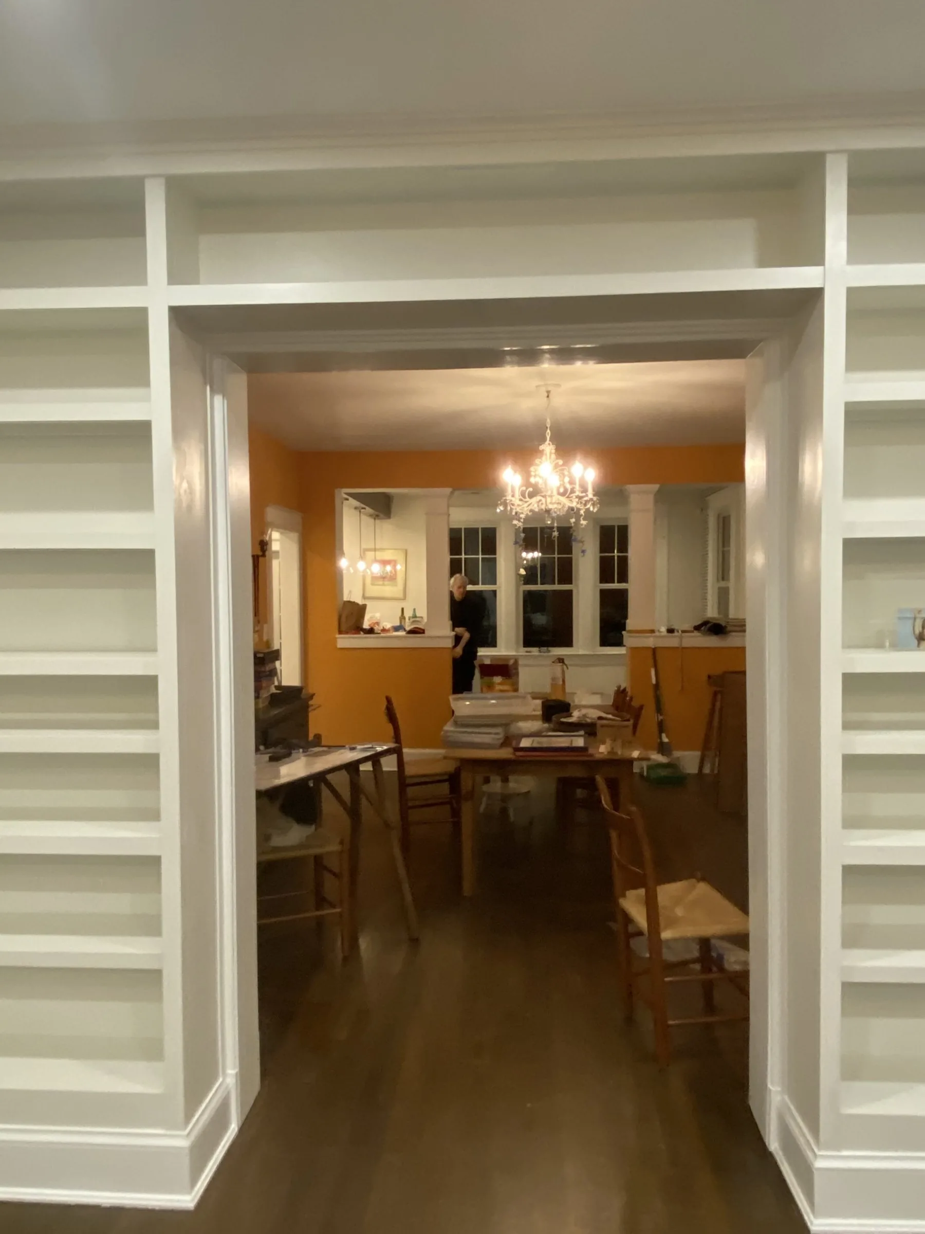 Library around a doorway