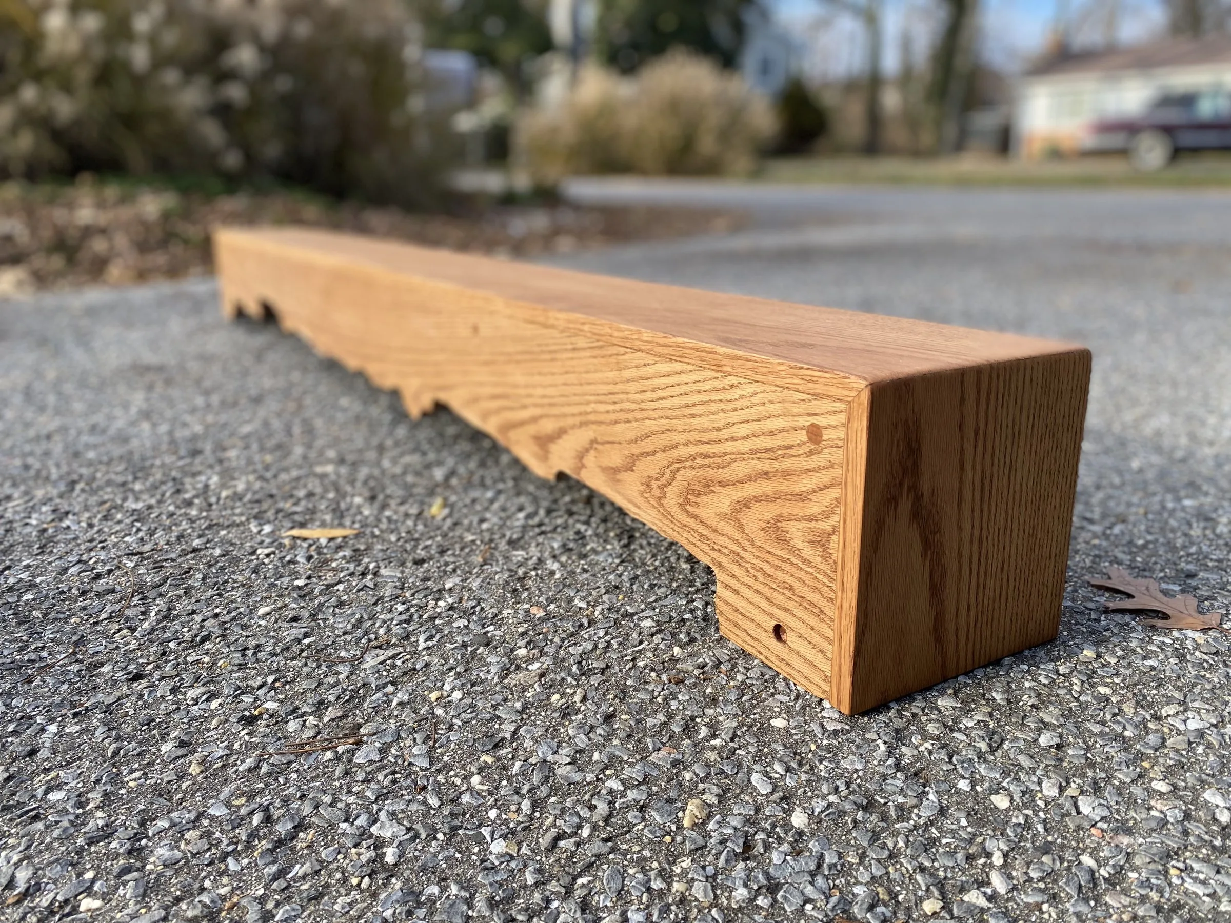 Oak mantel beam