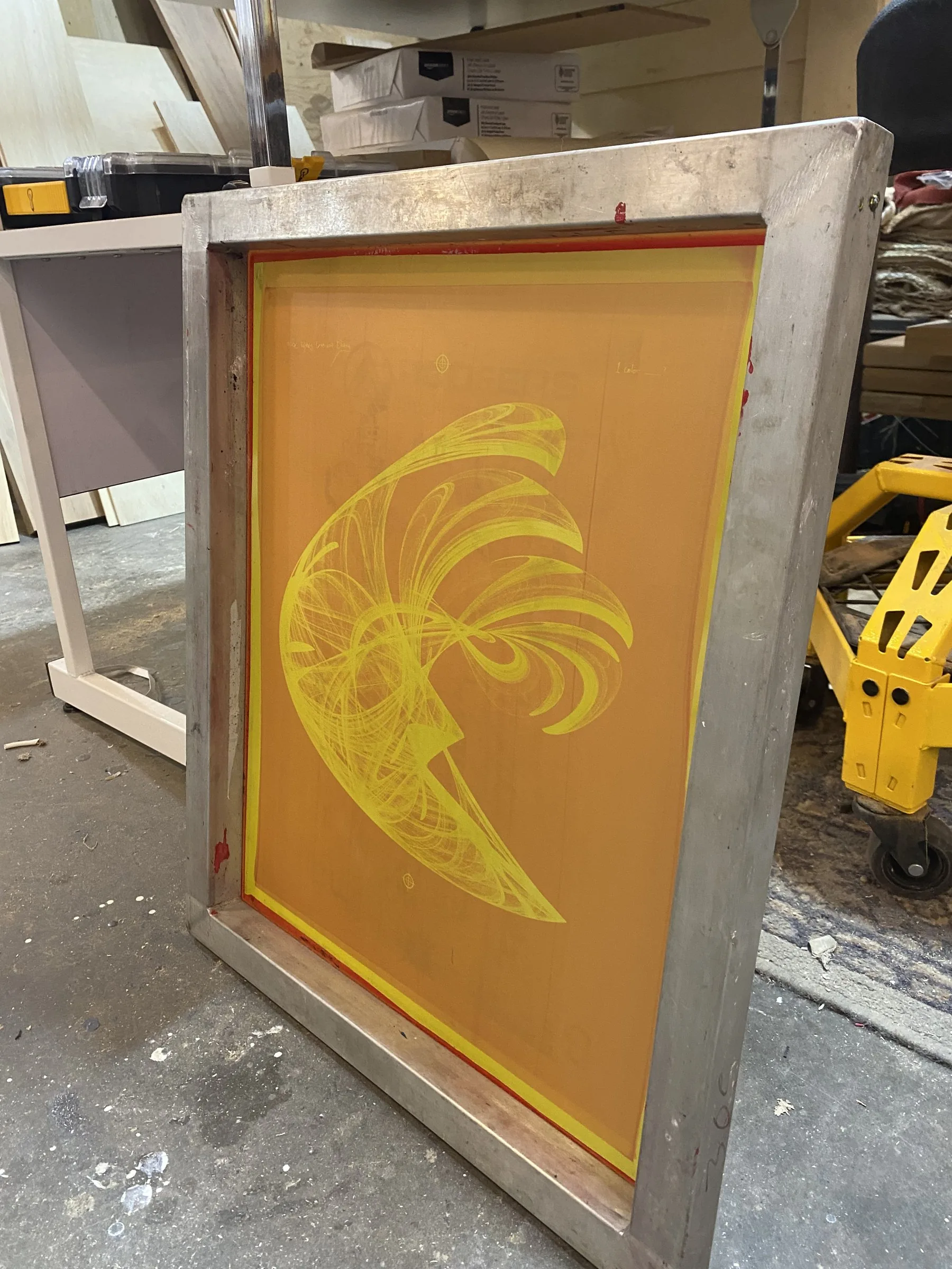 Screen-printing cabinet